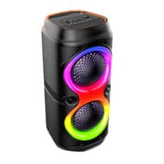 BigBuy ABS-2401 Bluetooth party hangfal 1800 mAh akkumulátorral, lenyűgöző RGB LED fényekkel és erős basszussal (BBV)
