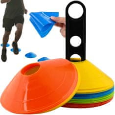 BigBuy 50 darabos bólya edző készlet - rugalmas, színes gumi kúpok tartóval (BB-5725)