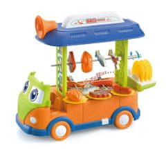 BigBuy 2in1 kinyitható játék minibusz és büfékocsi gyerekenek élethű fény- és hanghatásokkal és rengeteg kiegészítővel - 23 részes (BBJ)