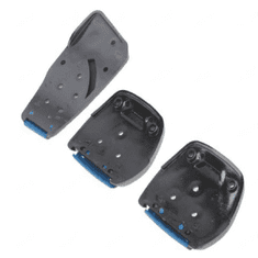 BigBuy 3 darabos pedál burkolat készlet autóba - csúszásmentes felülettel, kopás, por-, és karcálló - fekete-kék (THM)