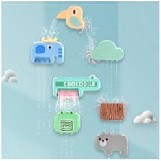 BigBuy 8 részes, vízesést imitáló fürdőjáték vidám állatfigurákkal - elem nélkül működő készségfejlesztő kádjáték forgó kerekekkel élénk színekben (BBJ)