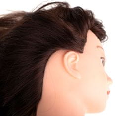 BigBuy Fodrász tanuló babafej – gyakorló babafej természetes hajjal – 70 cm hosszú barna haj (BBI-6961)