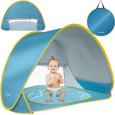 BigBuy 2in1 gyermek strandsátor és pancsoló medence a biztonságos strandoláshoz, babák számára - 65 x 115 x 80 cm (BB-21204)