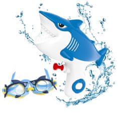 BigBuy Cápa alakú vízipisztoly gyerekeknek úszószemüveggel - kék (BBJ)