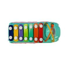 BigBuy 3 az 1-ben interaktív, készségfejlesztő zenélő kisbusz gyerekeknek - xilofonnal, színes gyöngyökkel, különféle formájú kockákkal (BBJ)