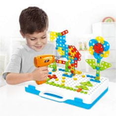 BigBuy 205 részes, kreatív puzzle: 2D kirakóként és 3D építőkészletként is használható fejlesztő játék forgó csavarhúzóval (BBJ)