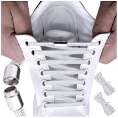 BigBuy Kötésmentes, elasztikus cipőfűző mágneses csattal - 100 cm, fehér - 2 db-os csomag (BB-21653)