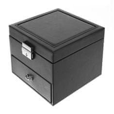 BigBuy Elegáns, zárható ékszertartó doboz, ékszerrendező - 12 különböző rekesszel, fekete (BB-8898)