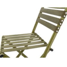BigBuy 2in1 szék és sámli - háttámlával és háttámla nélkül használható, összecsukható kempingszék fém kerettel - horgász szék 120 kg-ig - khaki (BBL)