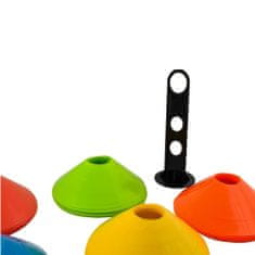 BigBuy 50 darabos bólya edző készlet - rugalmas, színes gumi kúpok tartóval (BB-5725)
