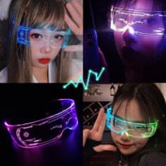 BigBuy Átlátszó party szemüveg váltakozó színű, villogó LED világítással (BBJ)