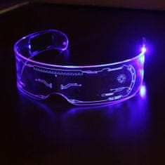 BigBuy Átlátszó party szemüveg váltakozó színű, villogó LED világítással (BBJ)