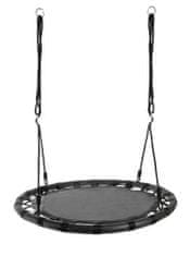 BigBuy 100 cm átmérőjű, időjárásálló fészekhinta gyerekeknek, állítható magassággal - 100 kg-ig terhelhető, fekete (BB-12029)