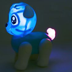 BigBuy Aranyos sétáló robot kutya újratölthető akkumulátorral babáknak és gyerekeknek - világít, vidám dallamokat játszik és ritmusra mozgatja a fülét - kék (BBJ)