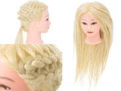 BigBuy Fodrász gyakorló fej 70 cm hosszú szőke hajjal - természetes hajú, tanuló babafej (BBI-6961-1)