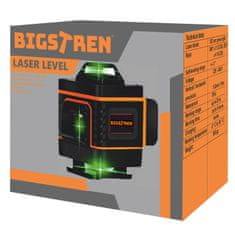 BigBuy 4D lézeres szintezőkészlet fali tartóval, LED kijelzővel - 16 soros, önszintező funkció - praktikus táskában (BB-18763)