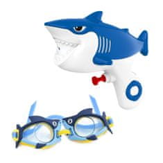 BigBuy Cápa alakú vízipisztoly gyerekeknek úszószemüveggel - kék (BBJ)