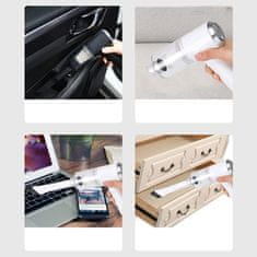 BigBuy Szuper csendes, USB-ről és szivargyújtóról tölthető, vezeték nélküli mini porszívó kiegészítőkkel (BBM)