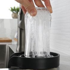 BigBuy Automata pohár mosó berendezés - minden típusú pohár és palack könnyű elöblítéséhez - éttermekbe, bárokba, otthonra - fekete (BBM)