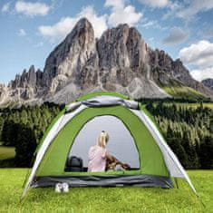 BigBuy 4 személyes tágas, vízálló kemping turista sátor - előtetővel, szúnyoghálóval és szellőzőrendszerrel (BB-10119)