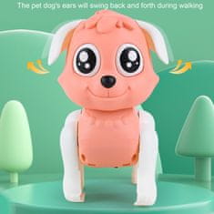 BigBuy Aranyos sétáló robot kutya újratölthető akkumulátorral babáknak és gyerekeknek - világít, vidám dallamokat játszik és ritmusra mozgatja a fülét - rózsaszín (BBJ)