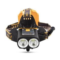 BigBuy Extra fényerejű, 300W dupla P50 COB LED akkus fejlámpa biztonsági fénnyel (BBE) (BBD)