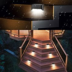 BigBuy 4 db-os lépcsőkorlátra helyezhető szolár lámpa - vízálló, környezetbarát megoldás teraszra, kertbe (BBV)