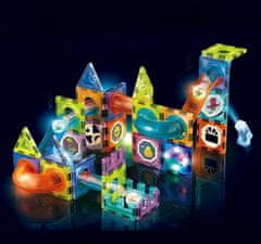 BigBuy 42 darabból álló varázslatos mágneses építő készlet - kreatív, fejlesztő játék golyópályával és világító labdákkal (BBJ)