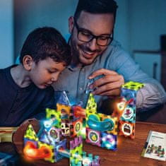 BigBuy 42 darabból álló varázslatos mágneses építő készlet - kreatív, fejlesztő játék golyópályával és világító labdákkal (BBJ)