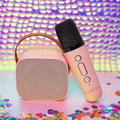 maXlife MXKS-100 Bluetooth Karaoke mikrofon + hangfal, rózsaszín