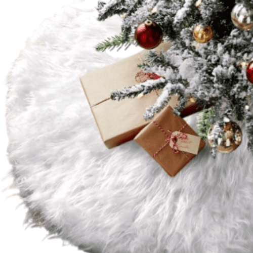HOME & MARKER® Karácsonyfa szőnyeg, 90 cm, fehér- SANTARUG