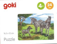 Goki Fa puzzle Afrikai állatok: zebrák 24 darab