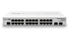 Mikrotik Cloud Router Switch CRS326-24G-2S+IN 800MHz CPU, 512MB, 24x GLAN, 2x SFP+ ketrec, ROS L5, tápegység