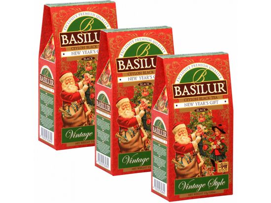 sarcia.eu BASILUR New Year's Gift - Fekete levél tea cseresznyével és pórsáfránnyal, 85 g