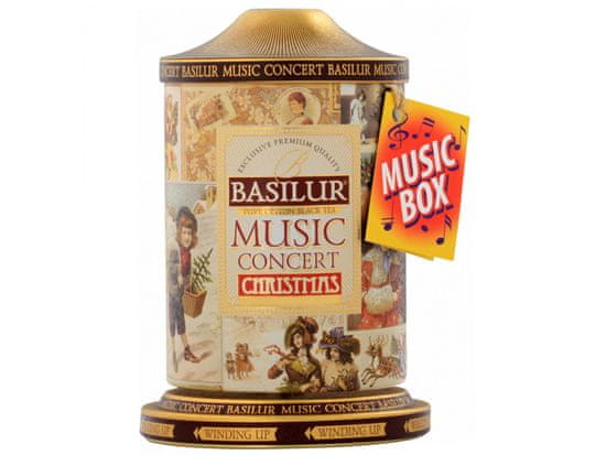 sarcia.eu BASILUR Music Concert Christmas - Fekete ömlesztett levelű Ceylon tea, doboz zenedobozzal, karácsonyi tea 100 g