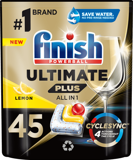 Finish Ultimate Plus All in 1 mosogatógép kapszula Lemon, 45 db