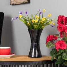 botle Kerámia váza virágokhoz Fehér fekete fényes H 22,3 cm D 6 cm Dekoratív asztali váza Óraüveg Virágok Dekoráció Orchidea Modern csillogás