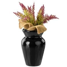 botle Kerámia virágváza Fekete fényes H 19,5 cm D 8 cm Dekoratív asztali váza Kis váza Virág dekoráció Orchidea Modern glamour