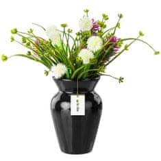 botle Kerámia virágváza Fekete fényes H 19,5 cm D 8 cm Dekoratív asztali váza Kis váza Virág dekoráció Orchidea Modern glamour