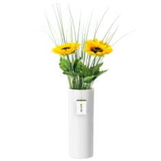 botle Kerámia virágváza Fehér fényes H 31,5 cm D 11,7 cm Dekoratív asztali váza Csöves virágok Dekoráció Orchidea Modern csillogás