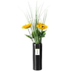 botle Kerámia virágváza Fekete fényes H 31,5 cm D 11,7 cm Dekoratív asztali váza Csöves virágok Dekoráció Orchidea Modern csillogás