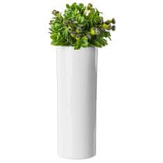 botle Kerámia virágváza Fehér fényes H 31,5 cm D 11,7 cm Dekoratív asztali váza Csöves virágok Dekoráció Orchidea Modern csillogás