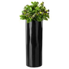 botle Kerámia virágváza Fekete fényes H 31,5 cm D 11,7 cm Dekoratív asztali váza Csöves virágok Dekoráció Orchidea Modern csillogás