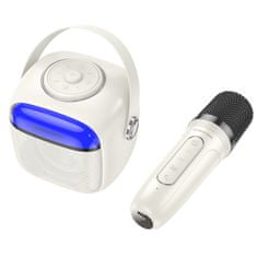 Borofone BP15 Bluetooth Karaoke mikrofon + hangszóró, fehér