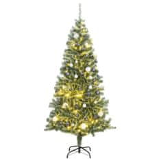 Vidaxl műkarácsonyfa 300 LED-del, gömbszettel és hópehellyel 180 cm 3210161