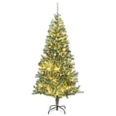 Vidaxl műkarácsonyfa 130 LED-del, gömbszettel és hópehellyel 210 cm 3210126