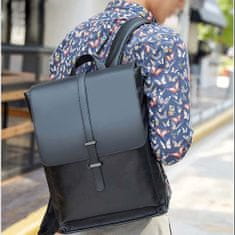 Dollcini Férfi hátizsák, egyszerű férfi hátizsák, bőr hátizsák, üzleti laptop hátizsák, fekete
