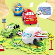 Sofistar Gyermek oktatási puzzle pálya autós játékkészlet. zöld