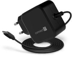 Connect IT C-Power Mini univerzális laptop adapter USB-C, PD 67 W, FEKETE
