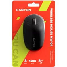 Canyon Optikai vezeték nélküli egér MW-4, 1200 dpi, Bluetooth, AA elem, fekete színű